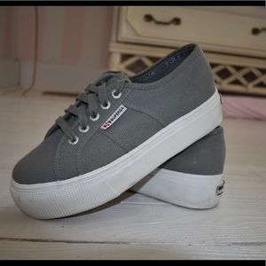 Superga platform sneakers - grey
